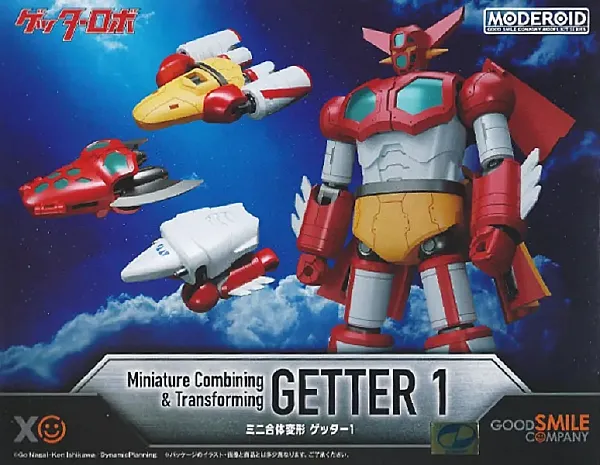 GETTER ROBO - THE LAST DAY MODEROID MINIATURE PLASTIC MODEL KIT GETTER 1 COMBINING - TRANSFORMING 11 CM